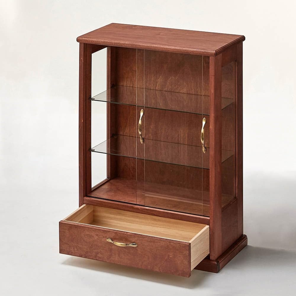 ベルメゾン] キャビネット 扉付き 木製 アンティーク調 コレクション